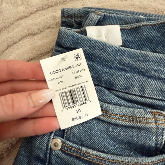 Good American Good Classic Slim Fit Stacked Jeans Blue803 | NWT | Size 10 - Picture 9 of 9